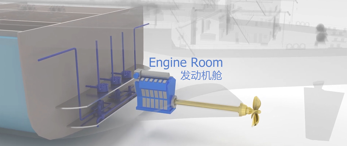 Maschinenraum des Tankers